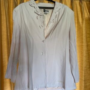 Together White Ruffled Button Down Shirt